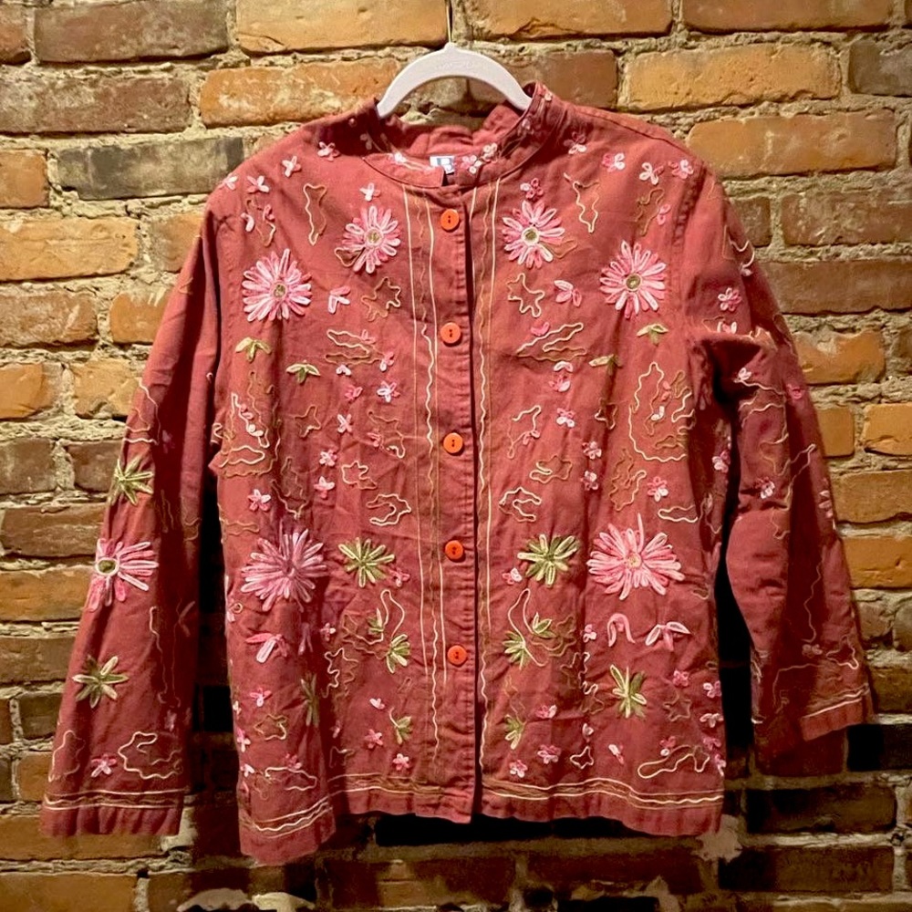 Vintage floral embroidered BFA Classic light jacket.